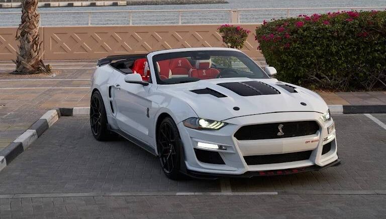 Ford Mustang Shelby GT500 Convertible – Rent a Powerful Muscle Car in Dubai (White, 2022)